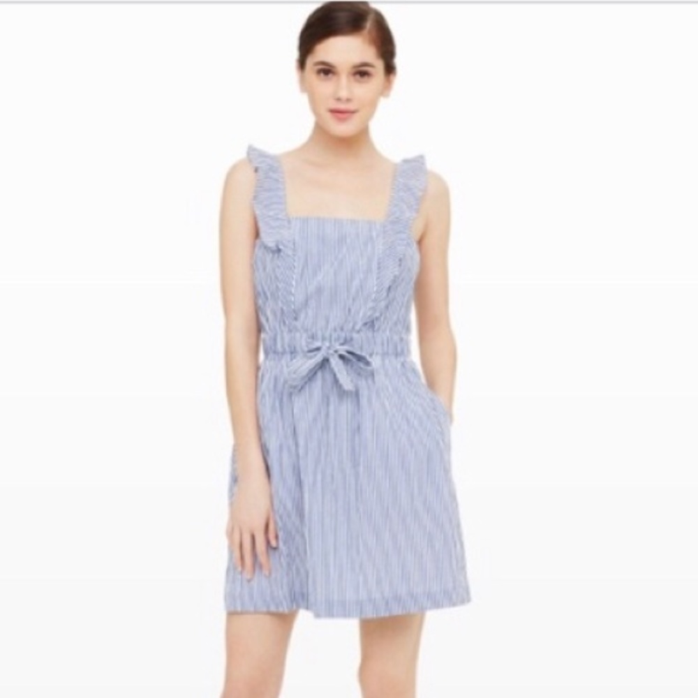 Club Monaco Seersucker Ruffle Dress